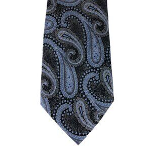 Daniel Craig Necktie Black & Blue Paisley 100% Silk Classic 60" Tie